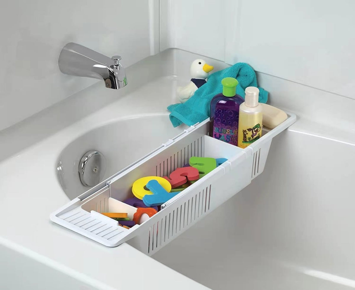 Adjustable Retractable Plastic Bathtub Rack