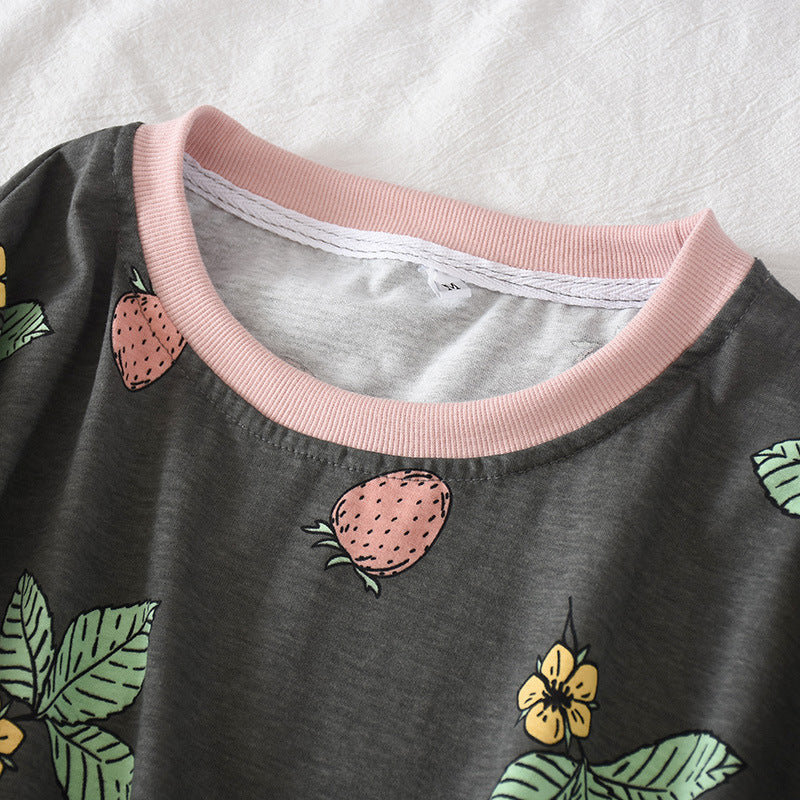Women's Summer Cotton Short Sleeve Pajamas
