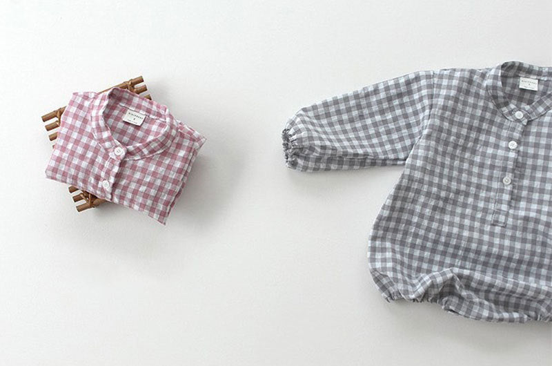 Long Sleeve Plaid Jumpsuit