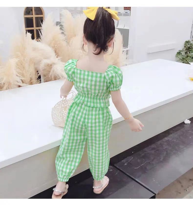 Girls' Puff Sleeve Baby Shirt Floral Two Piece Set
