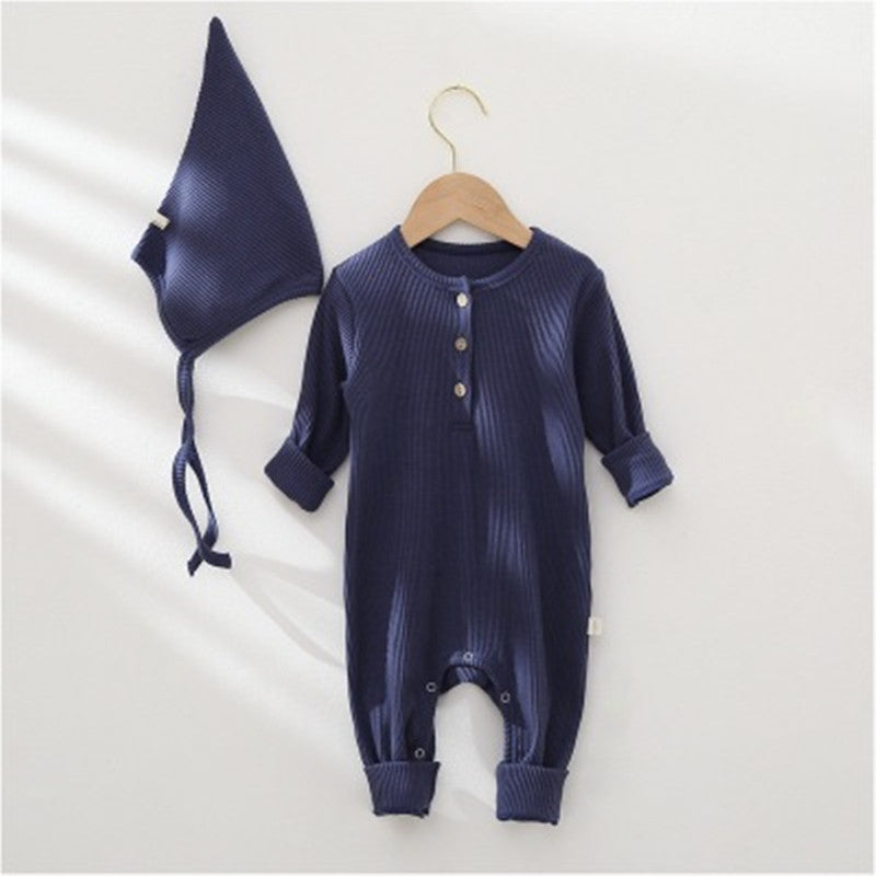Solid Color One-piece Romper for Infants