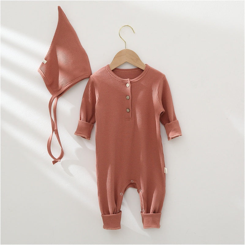 Solid Color One-piece Romper for Infants