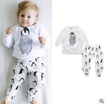 Long-sleeved T-shirt Letter Print Stripe Set