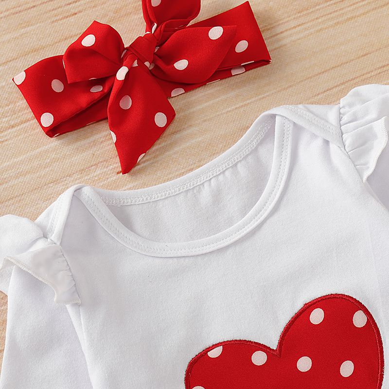 Baby's Long Sleeve heart Romper