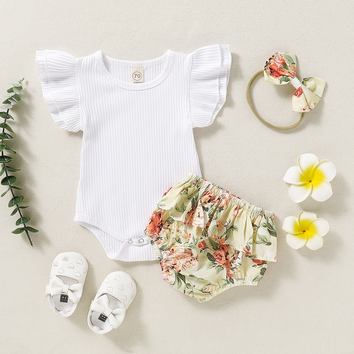 Children's Romper And Scarf Set