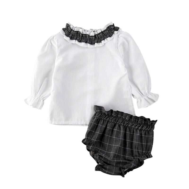 Triangle Plaid Shorts Set