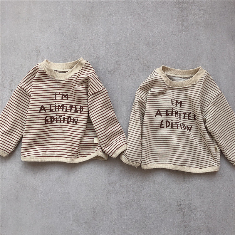 Baby Alphabet Striped T-shirt Patch Pants
