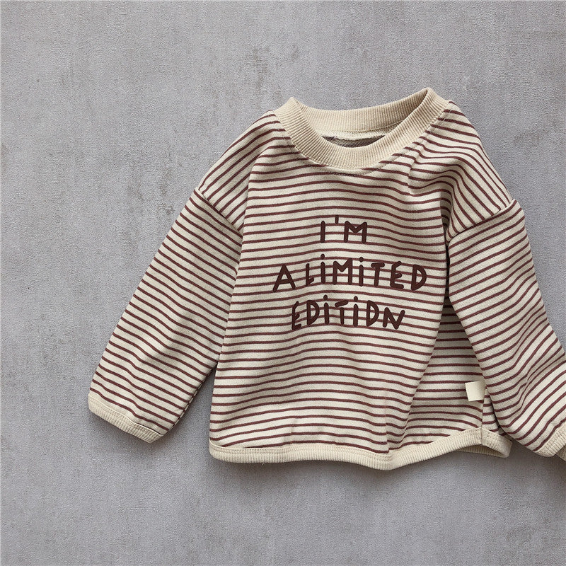 Baby Alphabet Striped T-shirt Patch Pants