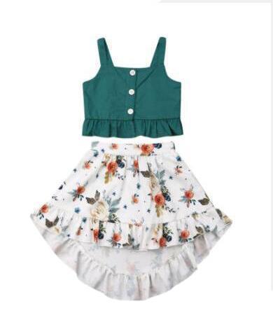 1-5 Years T-shirt Floral Skirt Beach Dress