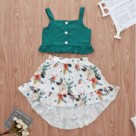 1-5 Years T-shirt Floral Skirt Beach Dress