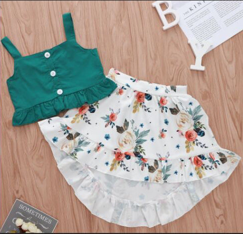 1-5 Years T-shirt Floral Skirt Beach Dress