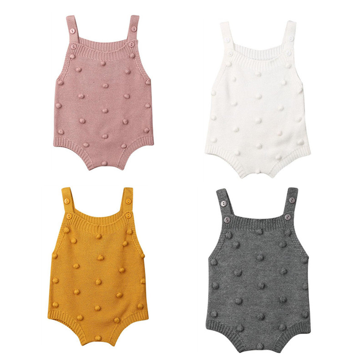 Sweater knitted acrylic ball ball embroidered jumpsuit Romper