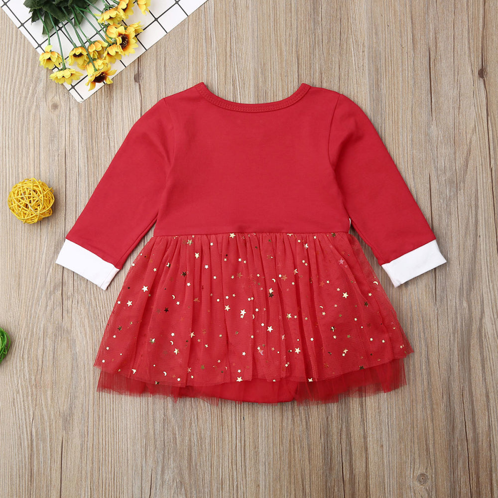 Long Sleeve Bronzing Mesh Dress