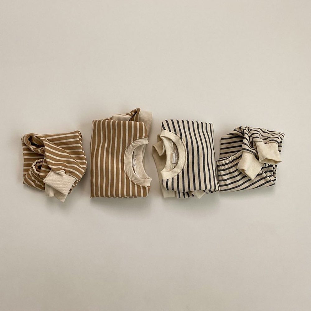 Striped Long Sleeve Sweater 2piece Suit