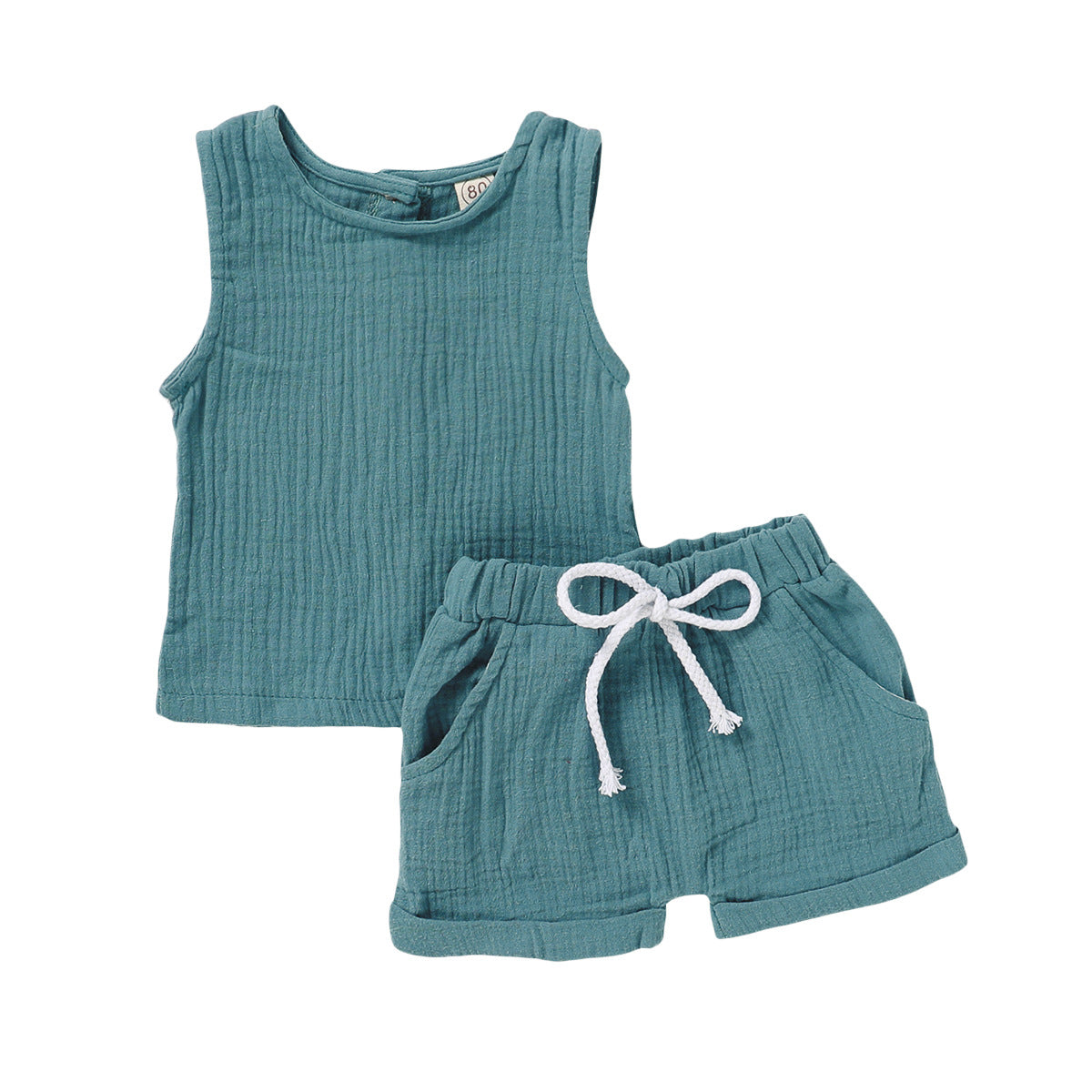 Children's cotton and linen multicolor suit