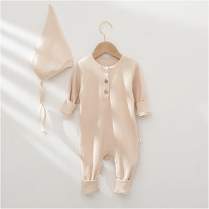 Solid Color One-piece Romper for Infants