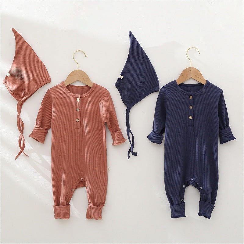 Solid Color One-piece Romper for Infants
