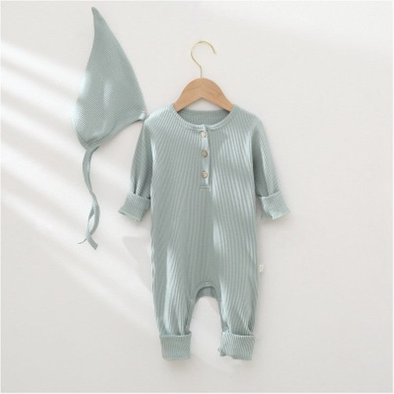 Solid Color One-piece Romper for Infants