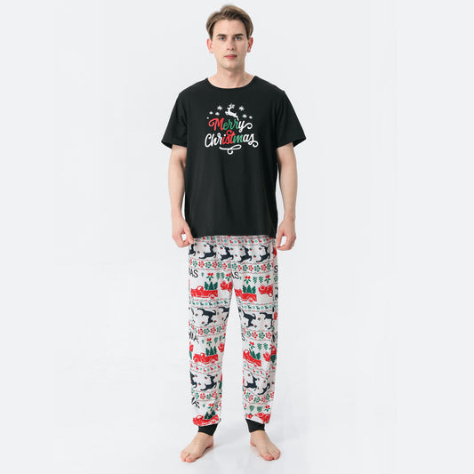 Short-sleeved Family Suit Christmas Pajamas For Boys And Girls