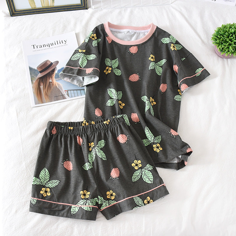 Women's Summer Cotton Short Sleeve Pajamas