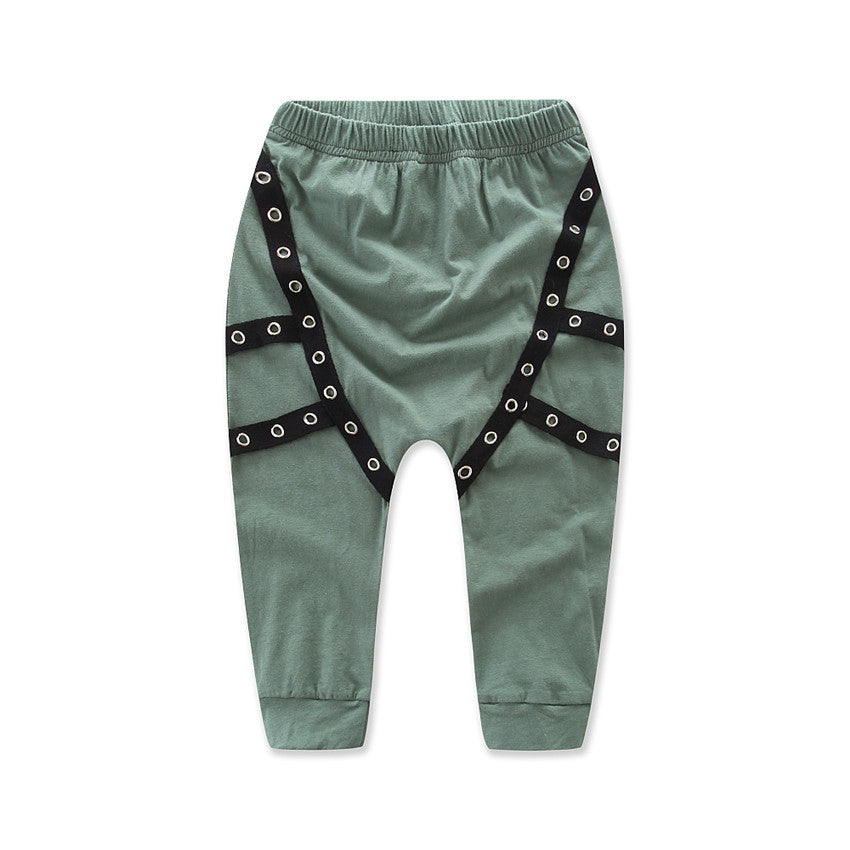 Spring And Autumn Boys' Short Sleeve Pants Set