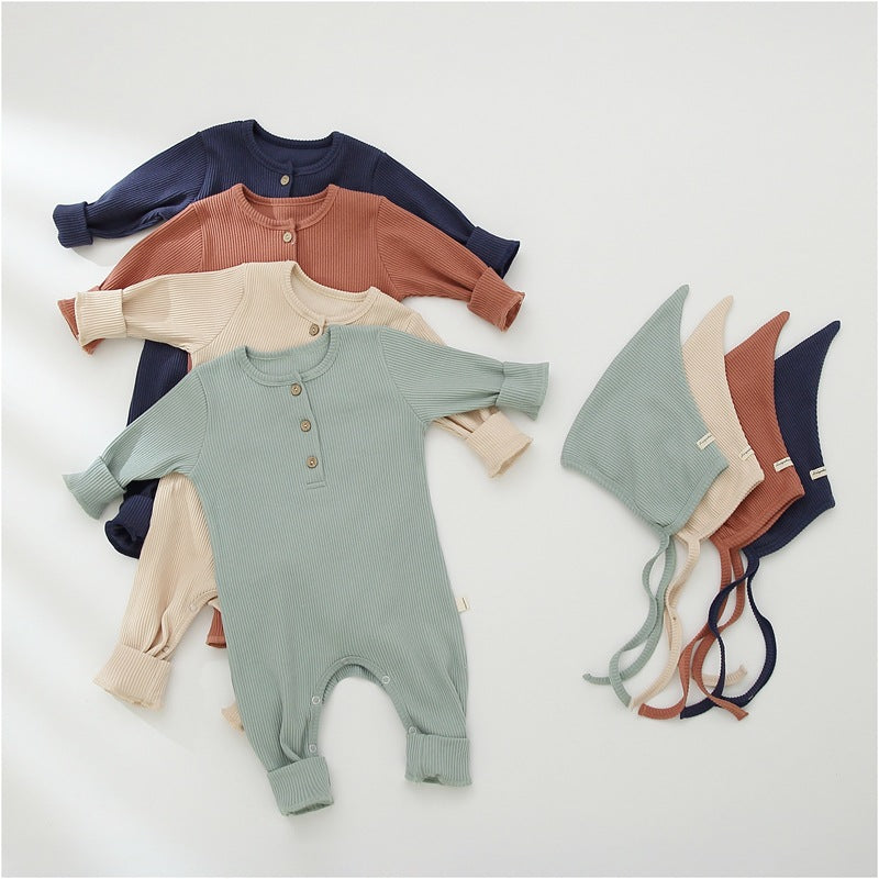 Solid Color One-piece Romper for Infants