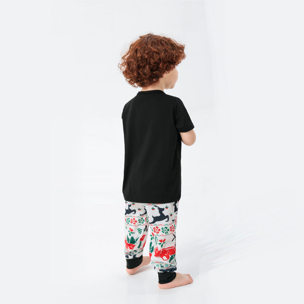 Short-sleeved Family Suit Christmas Pajamas For Boys And Girls
