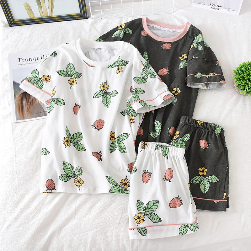Women's Summer Cotton Short Sleeve Pajamas
