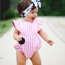 Striped Bow Backless Infant Romper