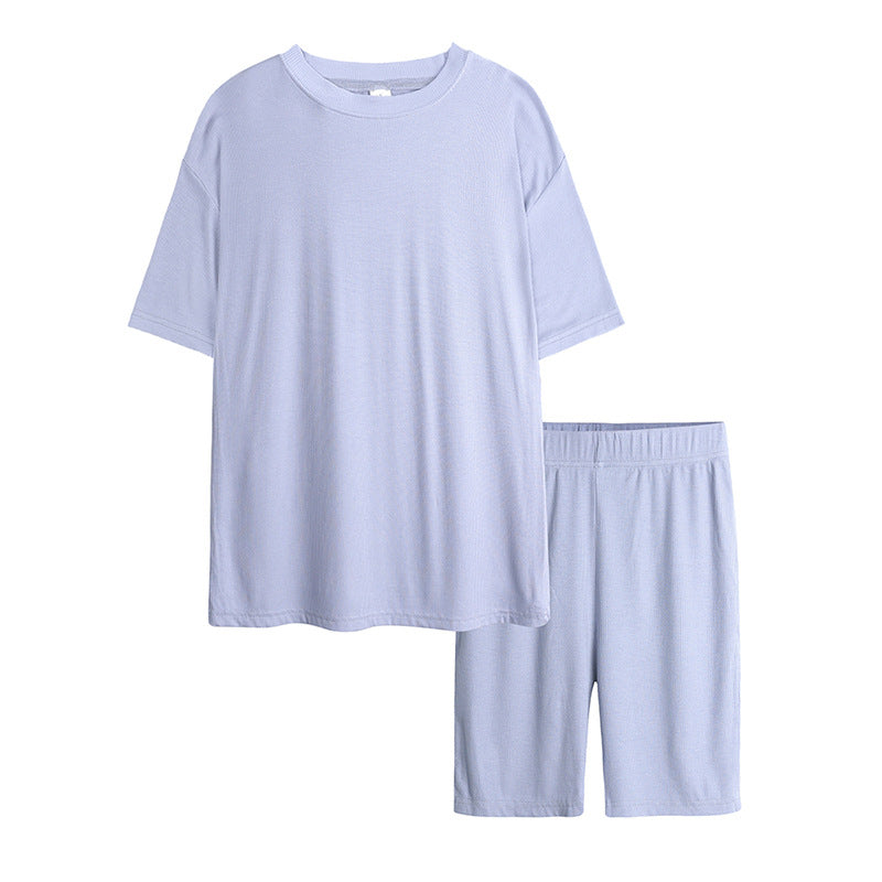 Solid Color Short-sleeved T Tights Two-piece Suit