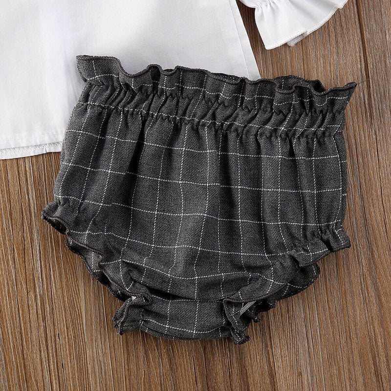 Triangle Plaid Shorts Set