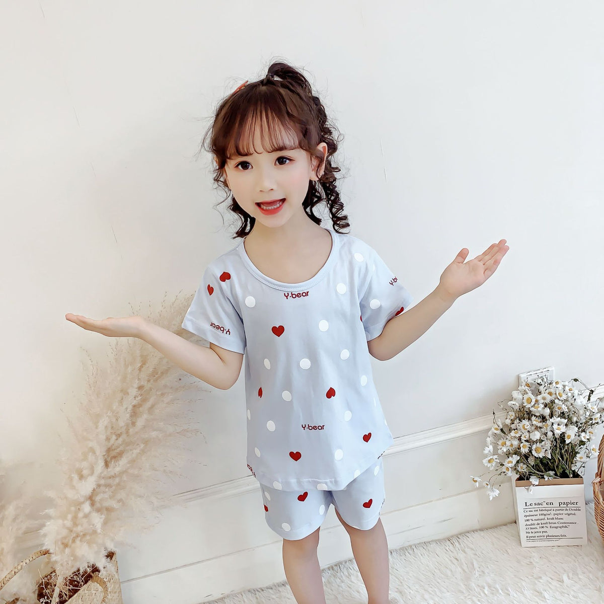 Thin Short-sleeved Cotton Two-piece Suit