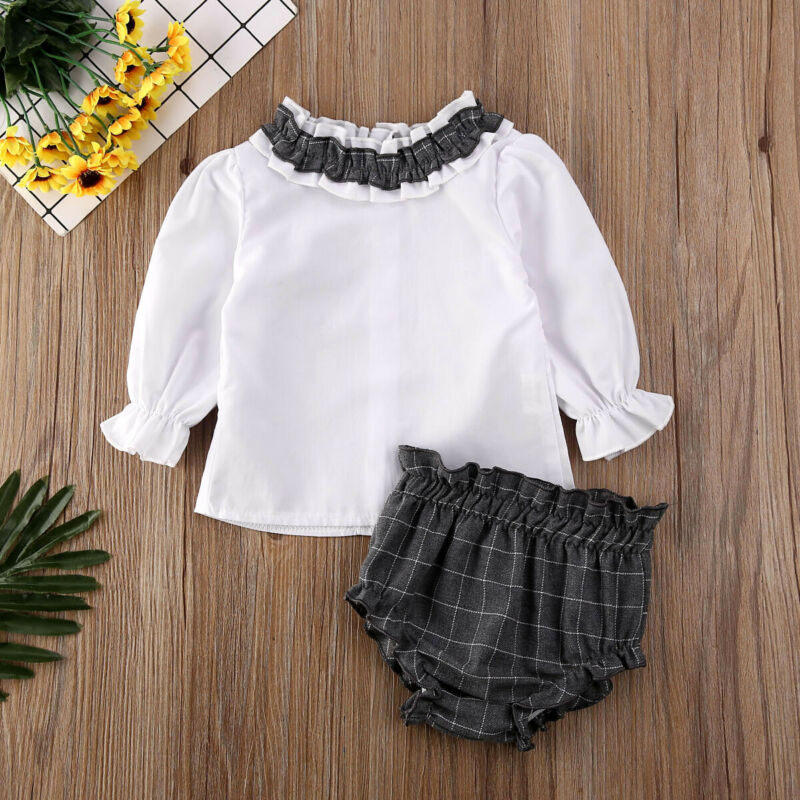 Triangle Plaid Shorts Set