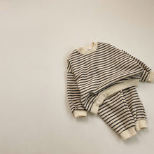 Striped Long Sleeve Sweater 2piece Suit