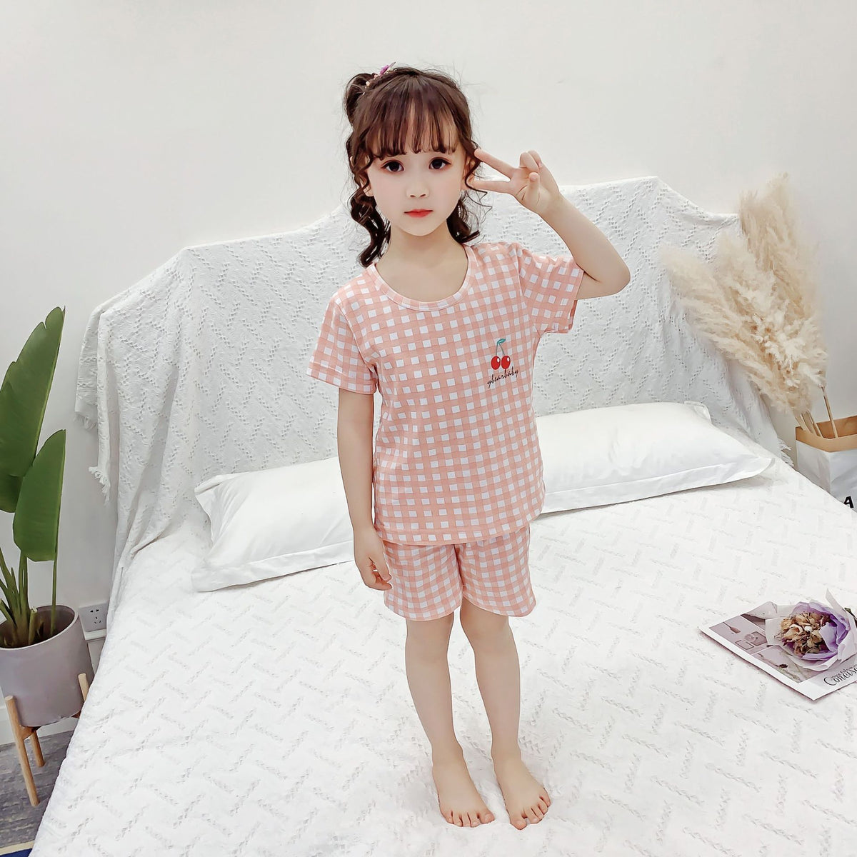 Thin Short-sleeved Cotton Two-piece Suit