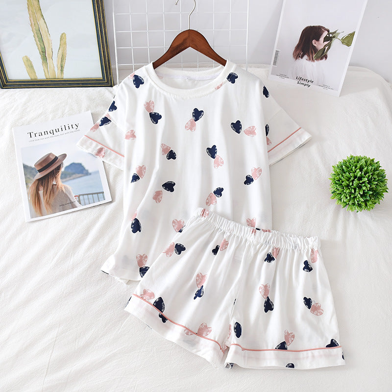 Women's Summer Cotton Short Sleeve Pajamas