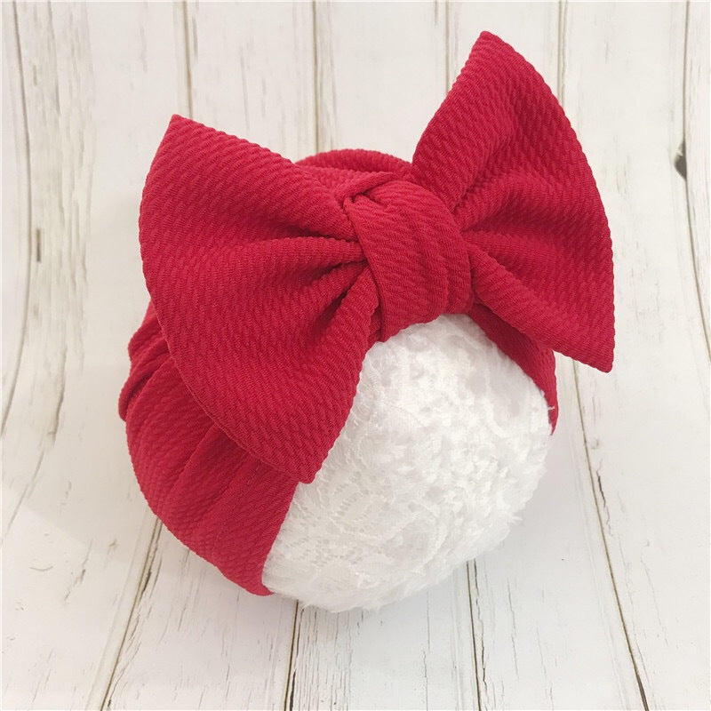 Solid Color Bow baby Hat
