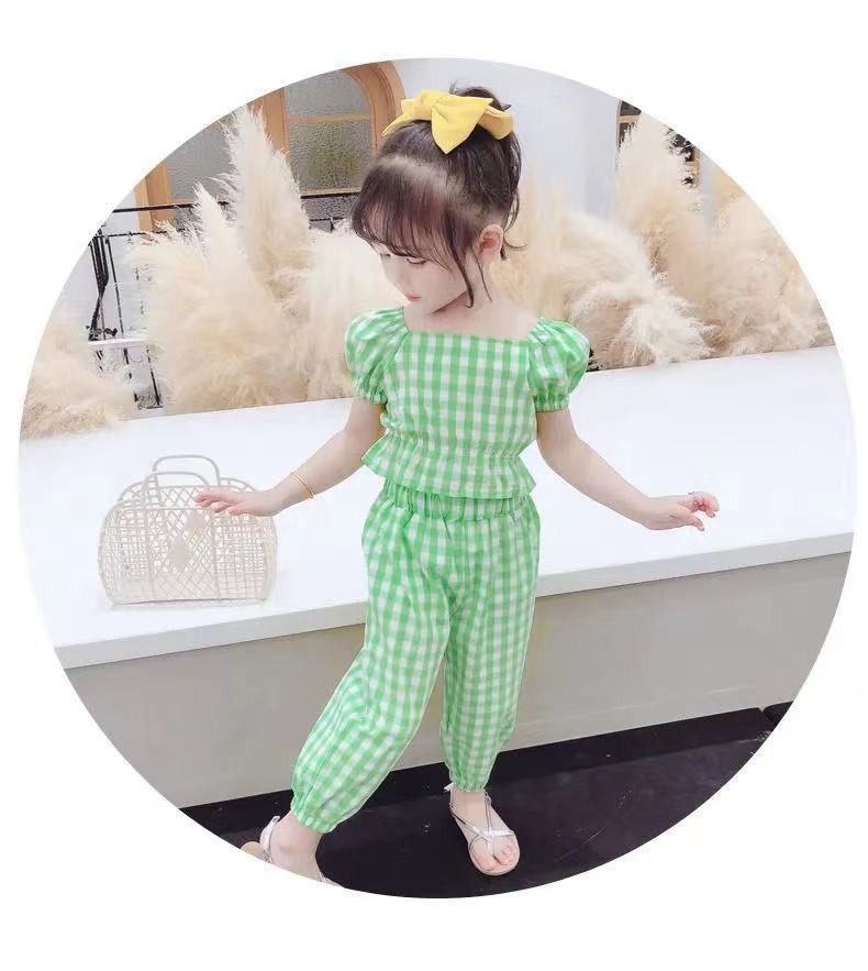 Girls' Puff Sleeve Baby Shirt Floral Two Piece Set