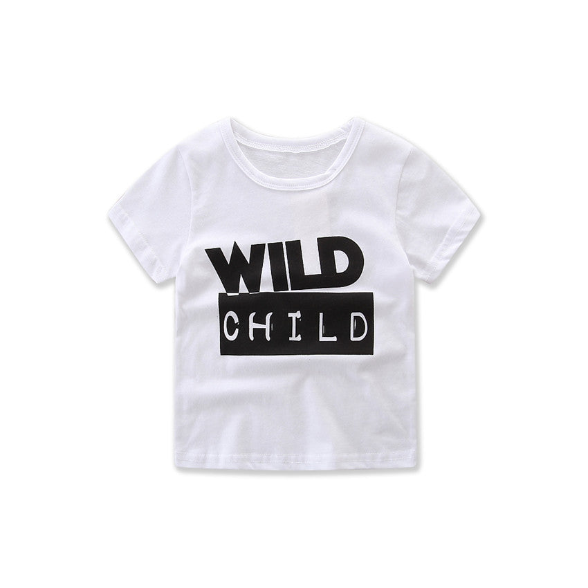 Spring And Autumn Boys' Short Sleeve Pants Set