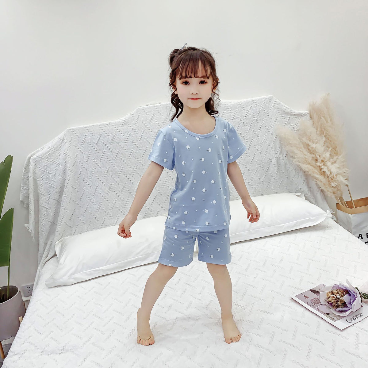 Thin Short-sleeved Cotton Two-piece Suit
