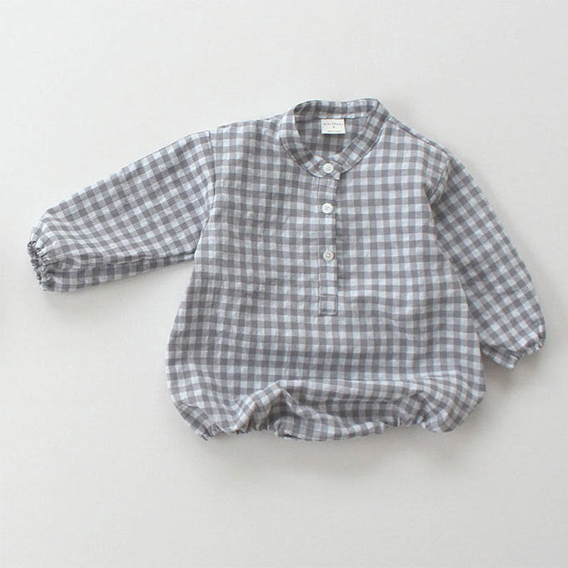 Long Sleeve Plaid Jumpsuit