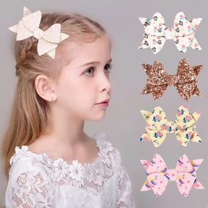 Sequins Glitter Windmill Bow Hairpin