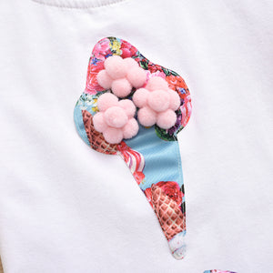 Two-piece Ice Cream Printed Short-sleeved Fishtail Skirt