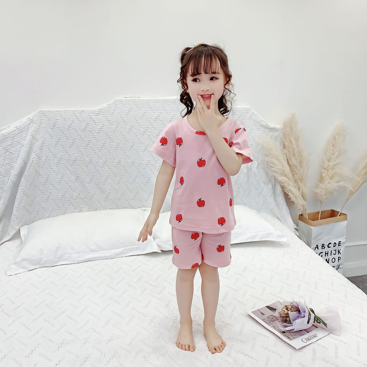 Thin Short-sleeved Cotton Two-piece Suit