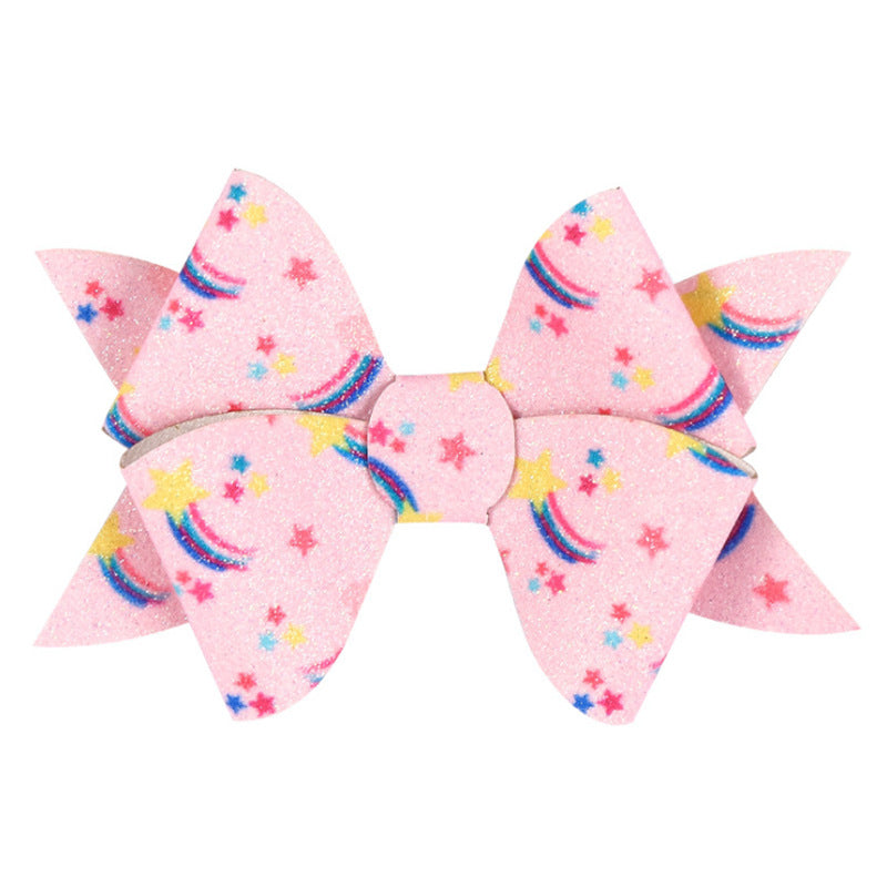 Sequins Glitter Windmill Bow Hairpin
