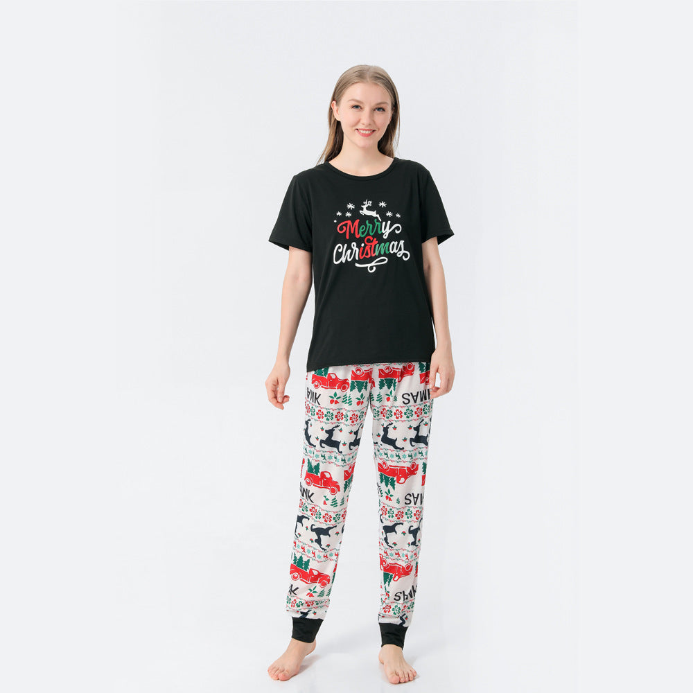 Short-sleeved Family Suit Christmas Pajamas For Boys And Girls