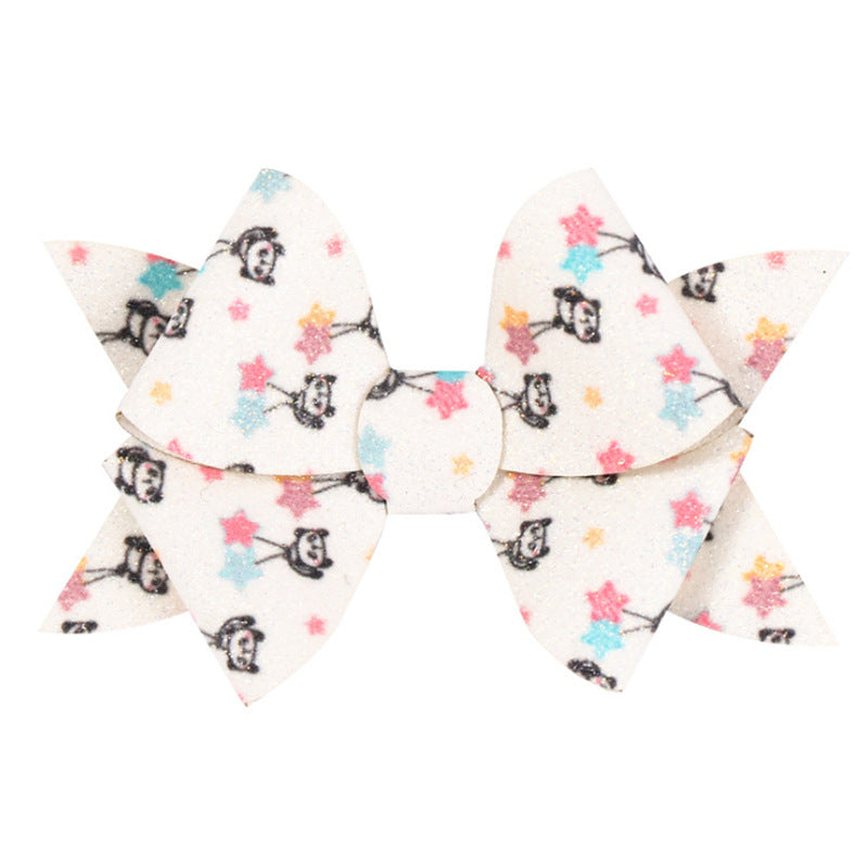Sequins Glitter Windmill Bow Hairpin